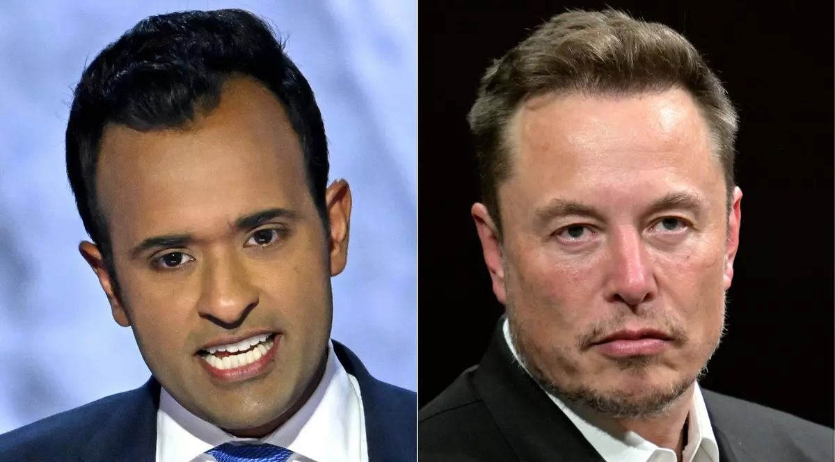 Vivek Ramaswamy (stânga) și Elon Musk Foto: Profimedia