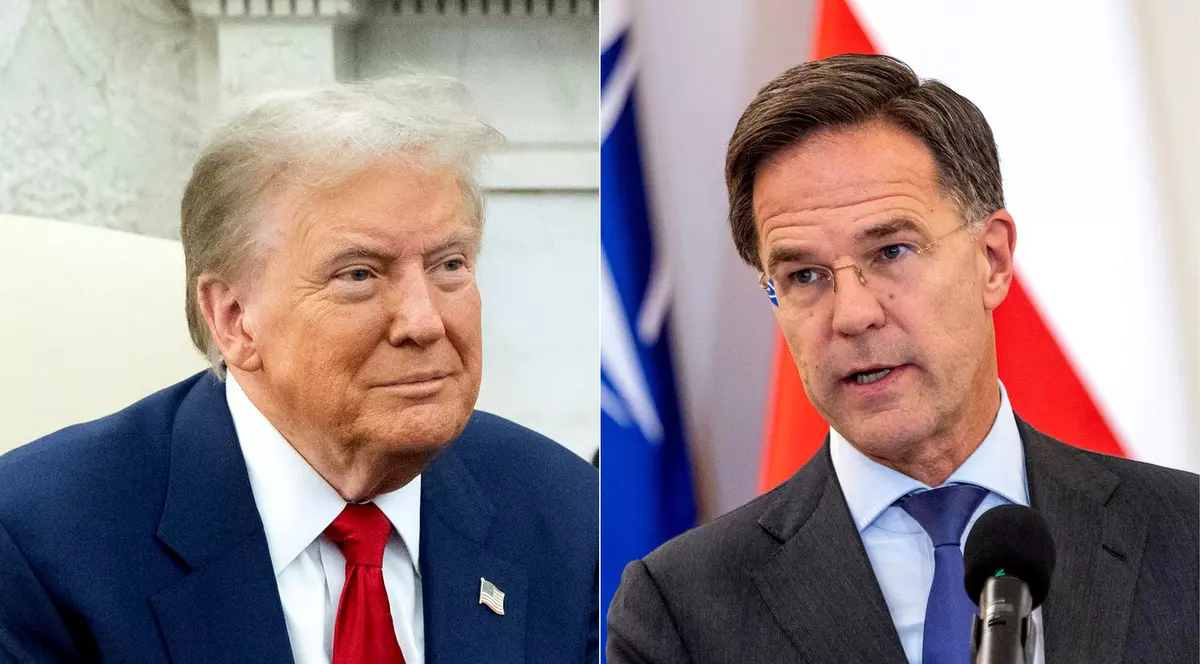 Colaj cu Donald Trump (stânga) și Mark Rutte Foto: Profimedia
