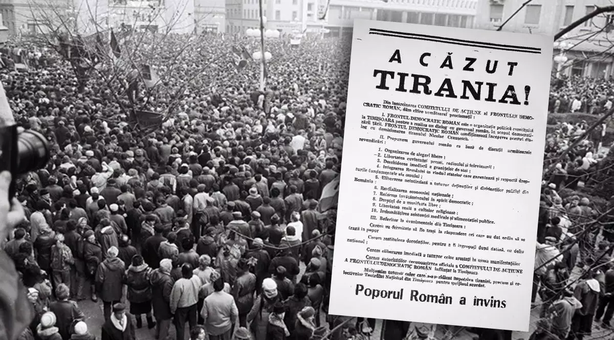 „A căzut tirania!”. Manifestul tipărit după ce Timișoara a devenit primul oraș liber de comunism din România. Organizarea de alegeri libere, în capul listei