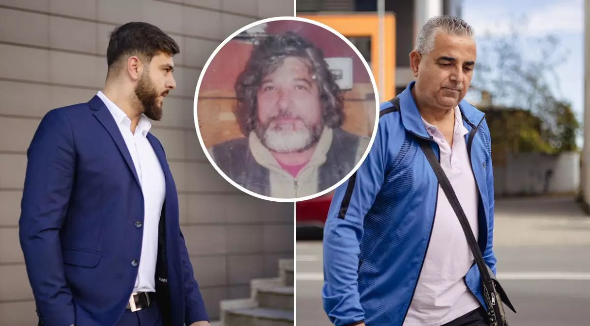 Daniel Petruț Drăghici (stânga), agent de poliție, și Ilie Nicolae Florea (dreapta), polițist pensionat între timp, sunt acuzați că i-au provocat moartea lui Alexandru Barbu (centru). Foto Eli Driu