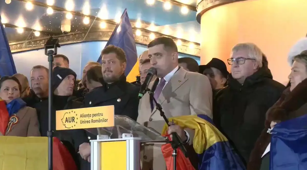George Simion la sediul de partid AUR