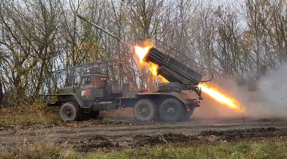 Lansator de rachete Grad folosit în regiunea Kursk Foto: Profimedia