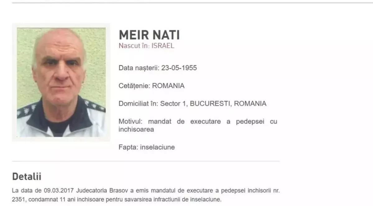 Nati Meir, dar în urmărire internațională