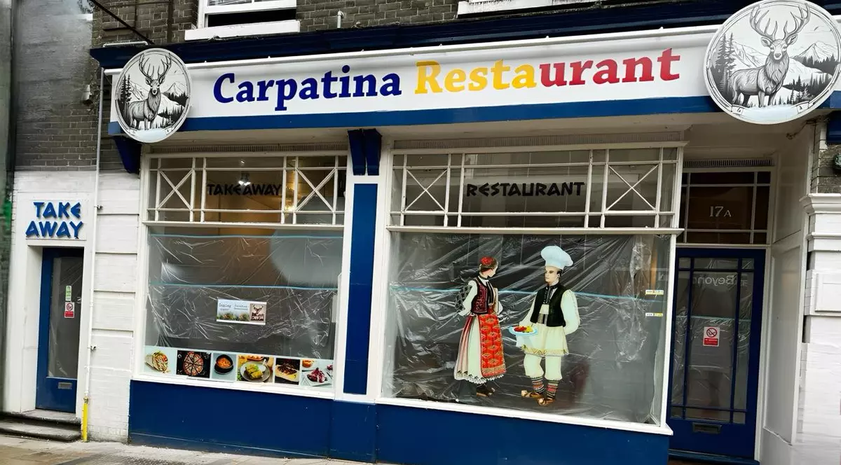 fațada restaurantului Carpatina din Norwich
