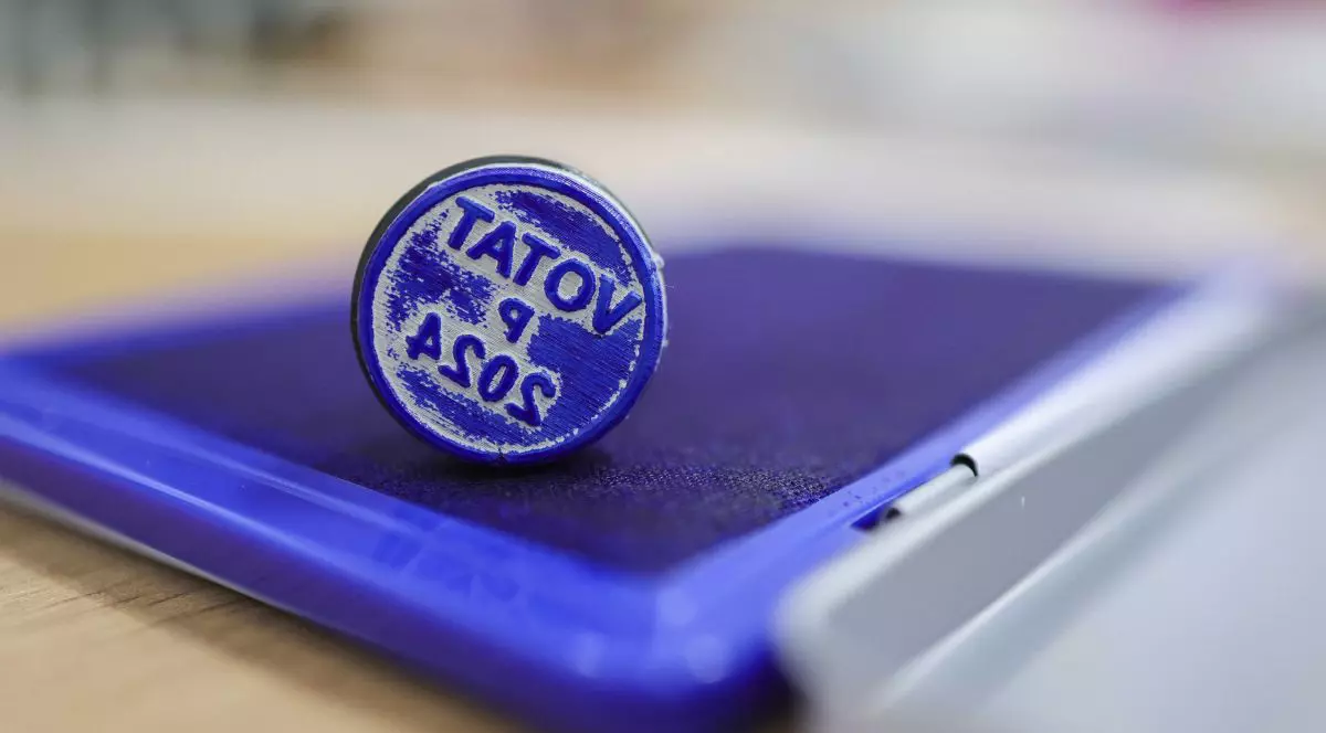 Imagine ilustrativă cu o ștampilă de vot, într-o secție de votare, la alegerile parlamentare din 1 decembrie 2024