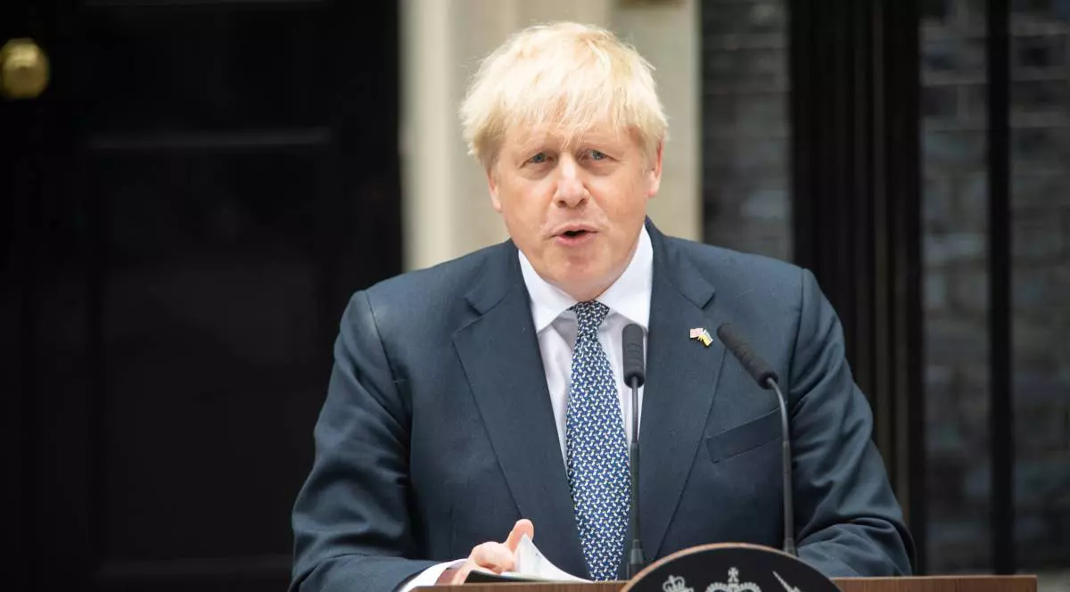 Boris Johnson, fostul premier al Marii Britanii in timpul unui discurs