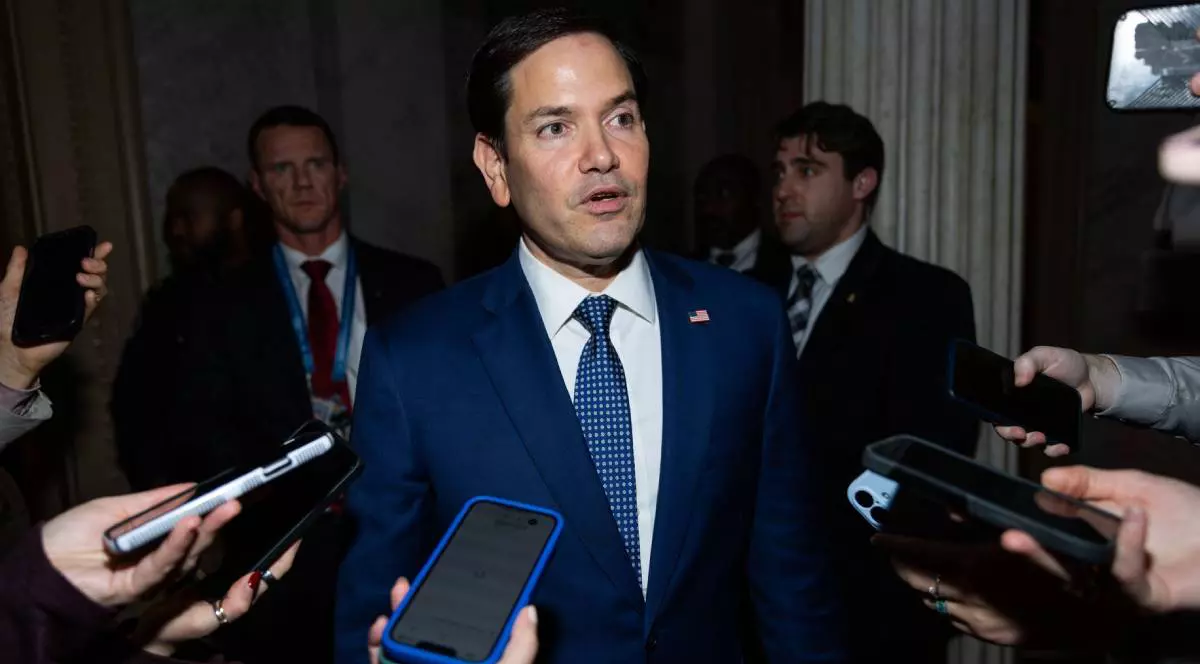 Marco Rubio in timpul unei conferinte de presa