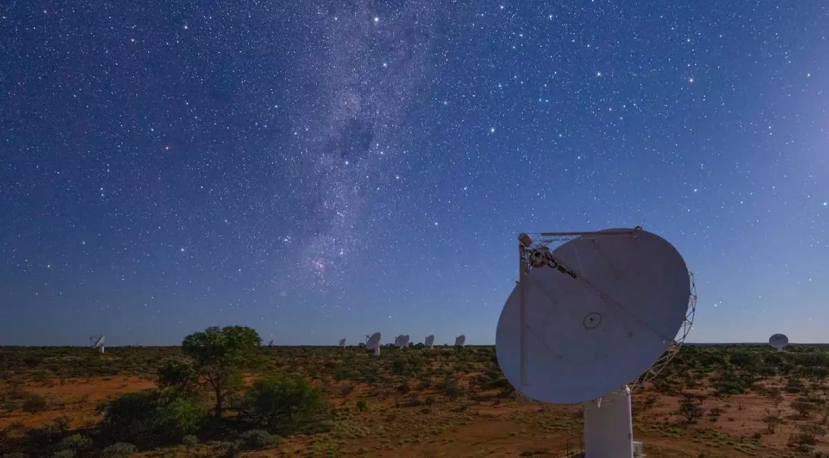 Fotografie furnizată de Commonwealth Scientific and Industrial Research Organisation (CSIRO) din Australia pe 1 decembrie 2020 arată telescopul Australian Square Kilometer Array Pathfinder (ASKAP) din Australia.