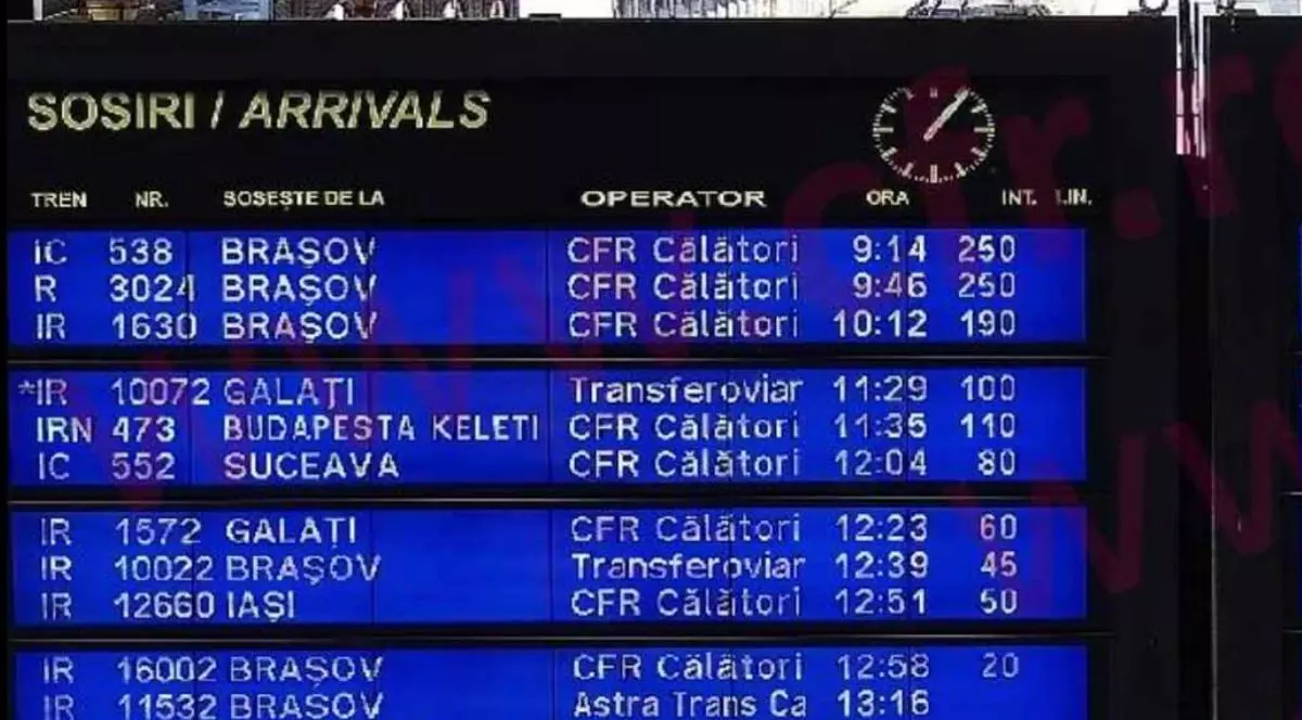 Intârzieri Gara de Nord, sursă: Captură romanialivewebcam