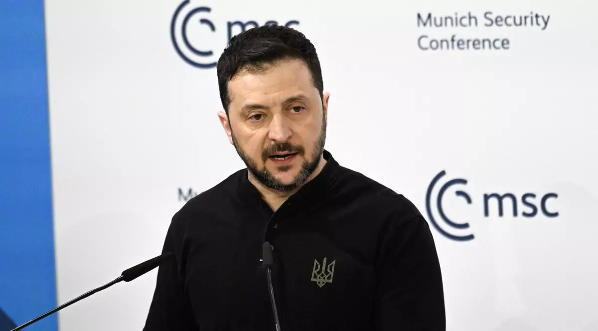 Volodimir Zelenski în timpul discursului de la Conferința de Securitate de la München Foto: Profimedia