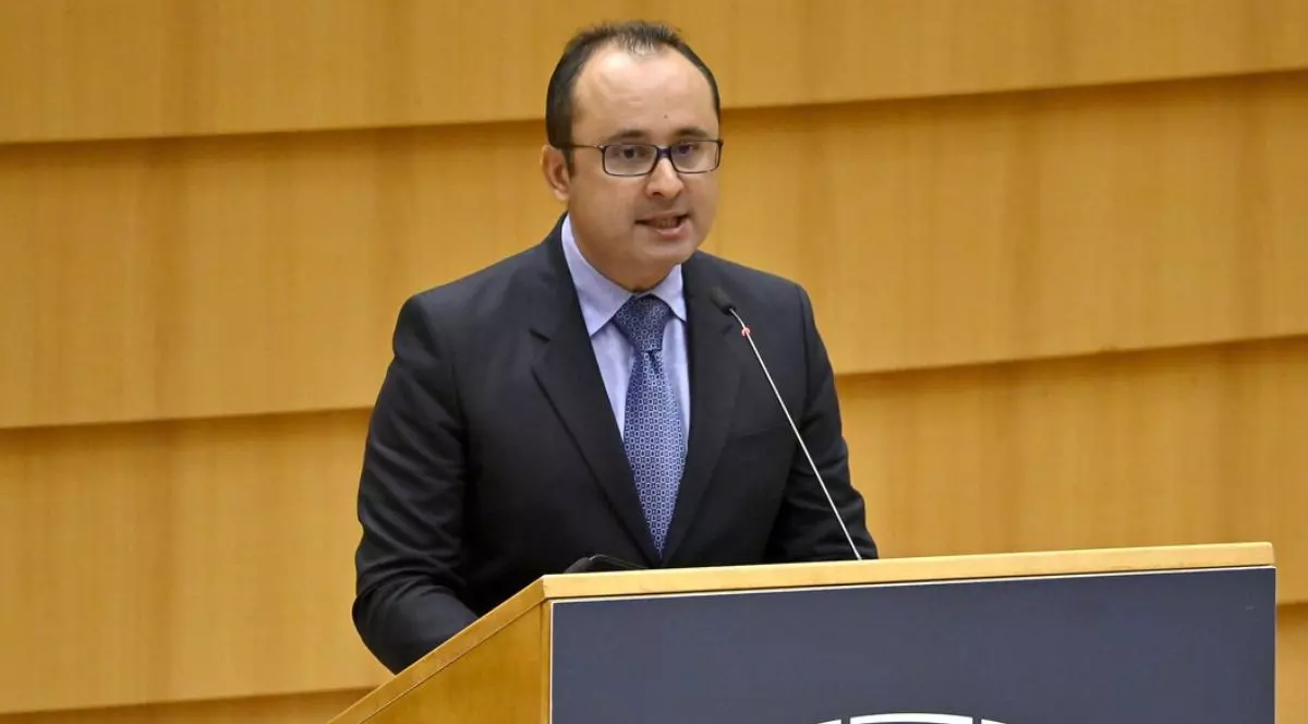 Cristian Silviu Busoi în sala de plen a Parlamentului European Bruxelles, 2022