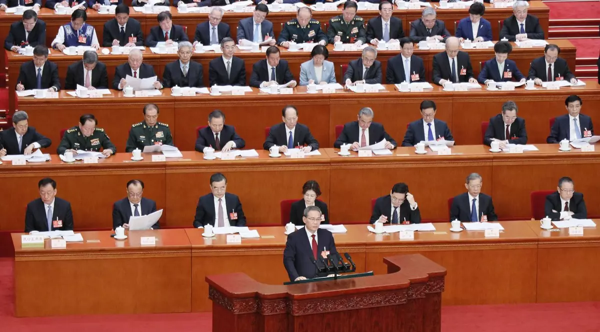 Premierul Li Qiang ține un discurs la Congresul Poporului Chinez Foto: Profimedia