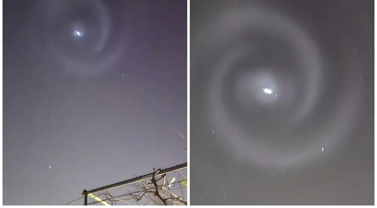 Spirală luminoasă surprinsă pe cer