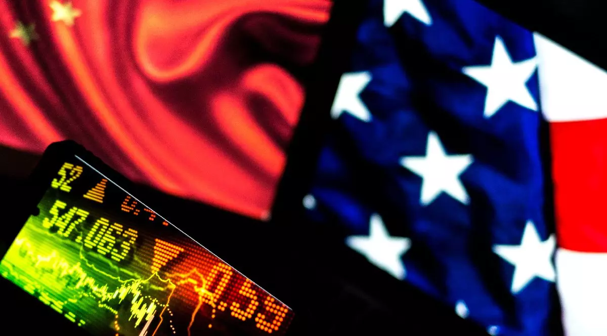 Fotografie compusă a confruntării dintre SUA și China în urma escaladării războiului comercial cu Statele Unite.