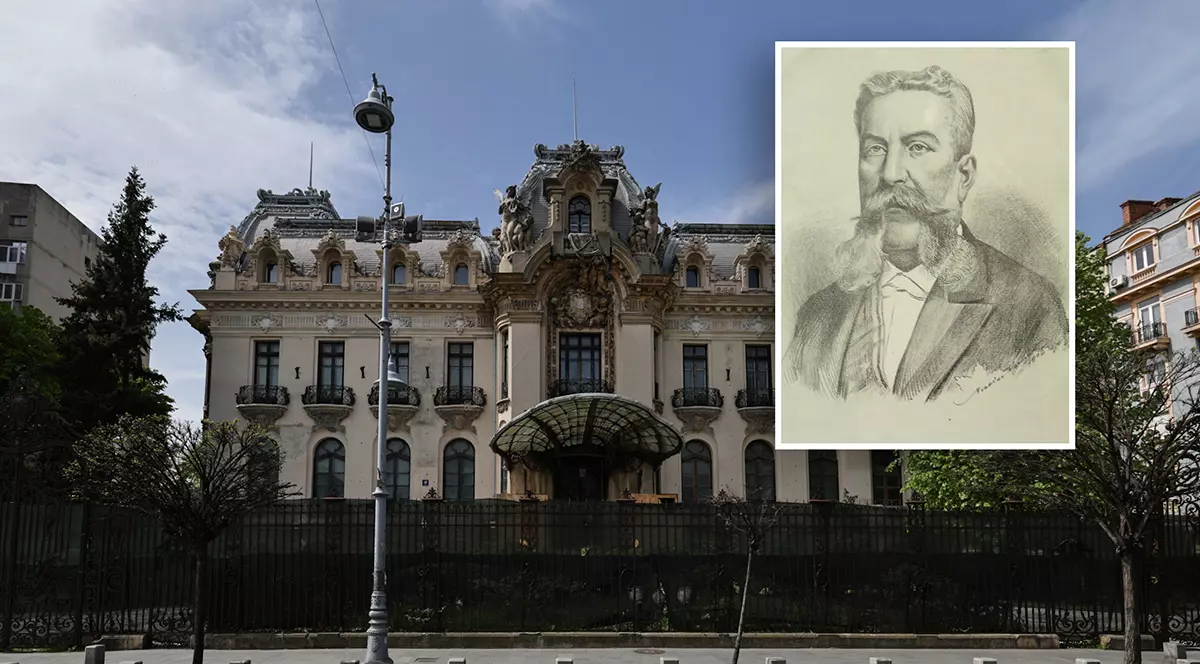 Colaj cu palatul Cantacuzino si Gheorghe Grigore Cantacuzino, zis Nababul