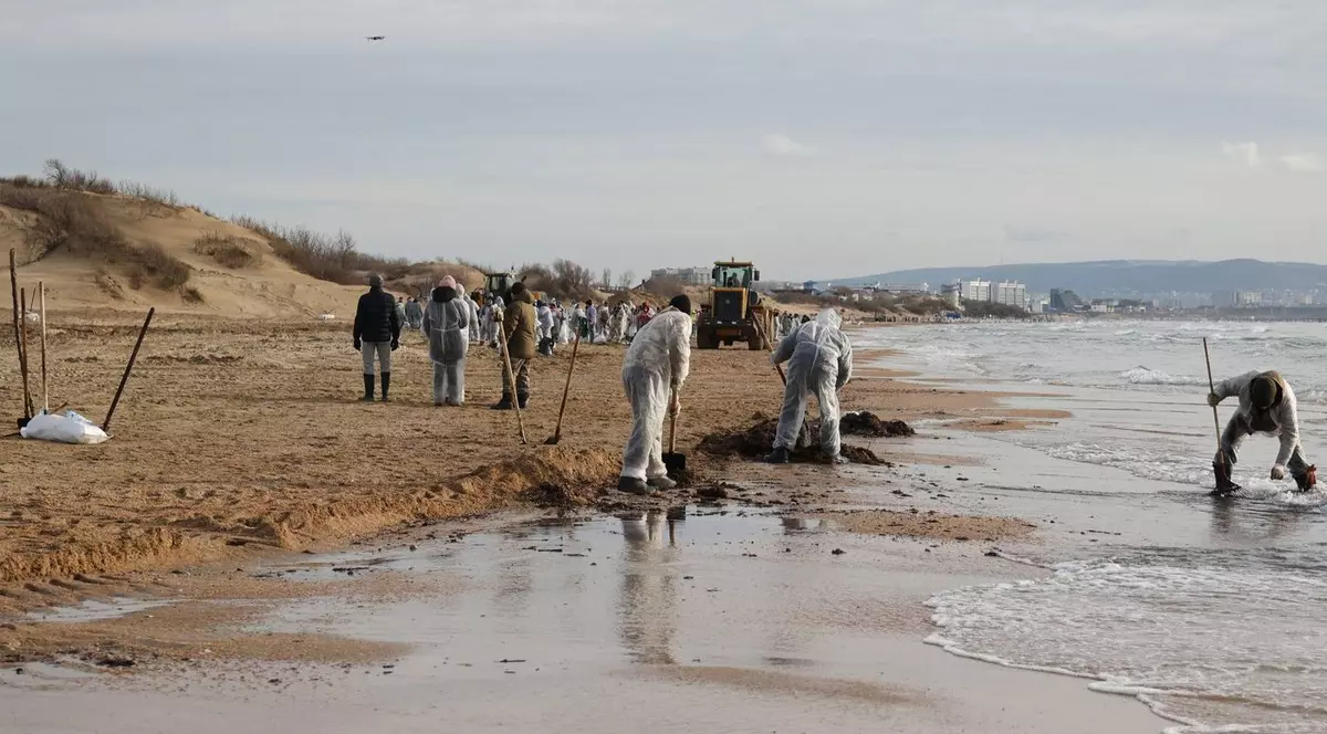 Operațiuni de curățare a plajei din Anapa, ținutul Krasnodar Foto: Profimedia