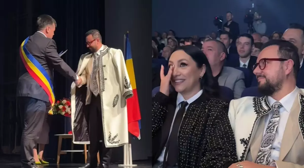 Cătălin Măruță, cetățean de onoare al orașului Târgu Jiu. Primarul l-a felicitat, iar Andra a plâns de emoție. „E locul unde am copilărit”