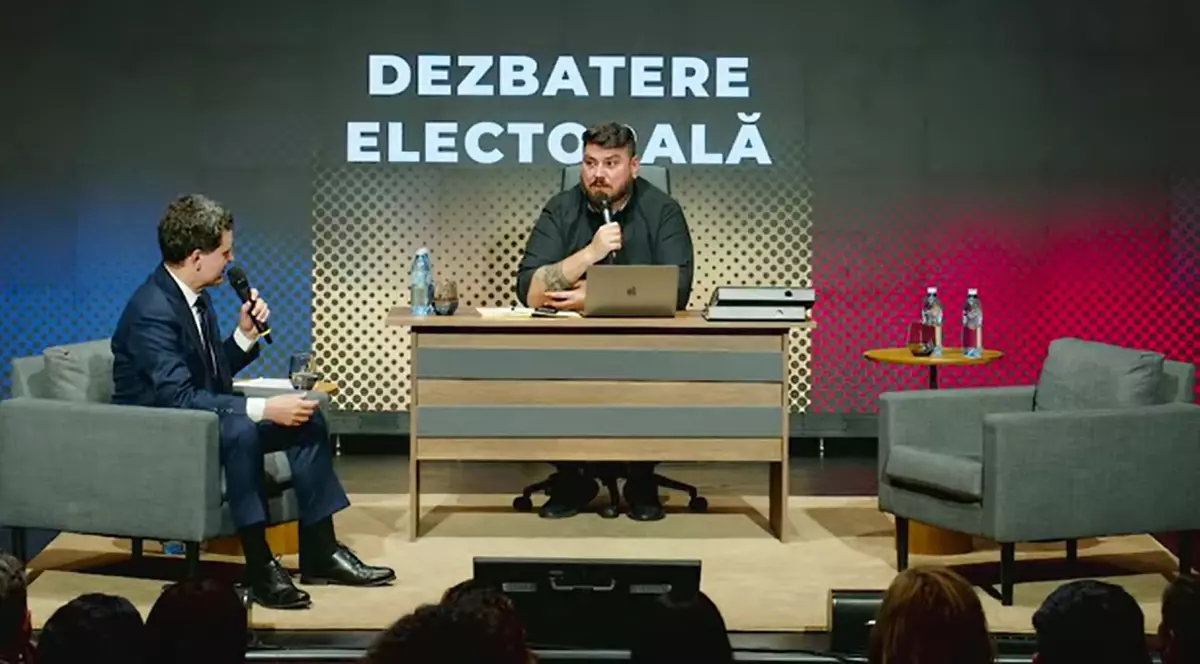 Cosmin Nedelcu (Micutzu) și Nicușor Dan la dezbaterea online de pe YouTube la care George Simion nu a fost prezent