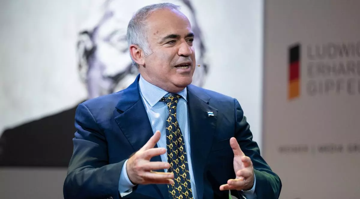 Legendarul campion mondial la șah, rusul Garry Kasparov, președintele Inițiativei Renew Democracy, vorbește în cadrul Summitului Ludwig Erhard, 4 mai 2023, Bavaria