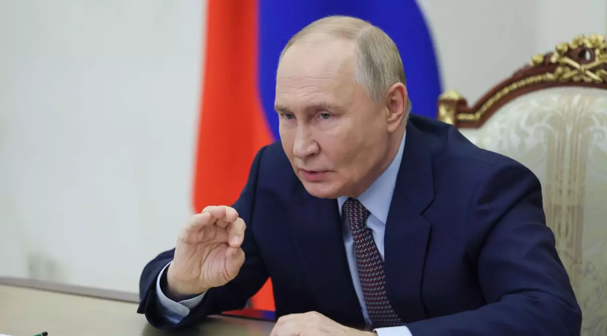 Președintele rus Vladimir Putin susține o conferință