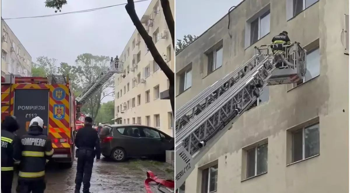 Imagine de la locul incendiului