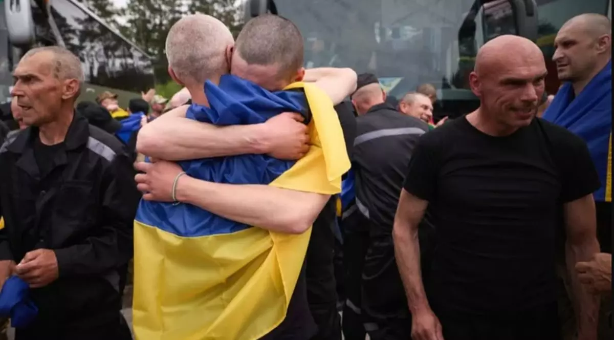 Ucraineni reîntorși din captivitatea rusă. Imagine cu caracter ilustrativ Foto: Telegram/ Volodimir Zelenski