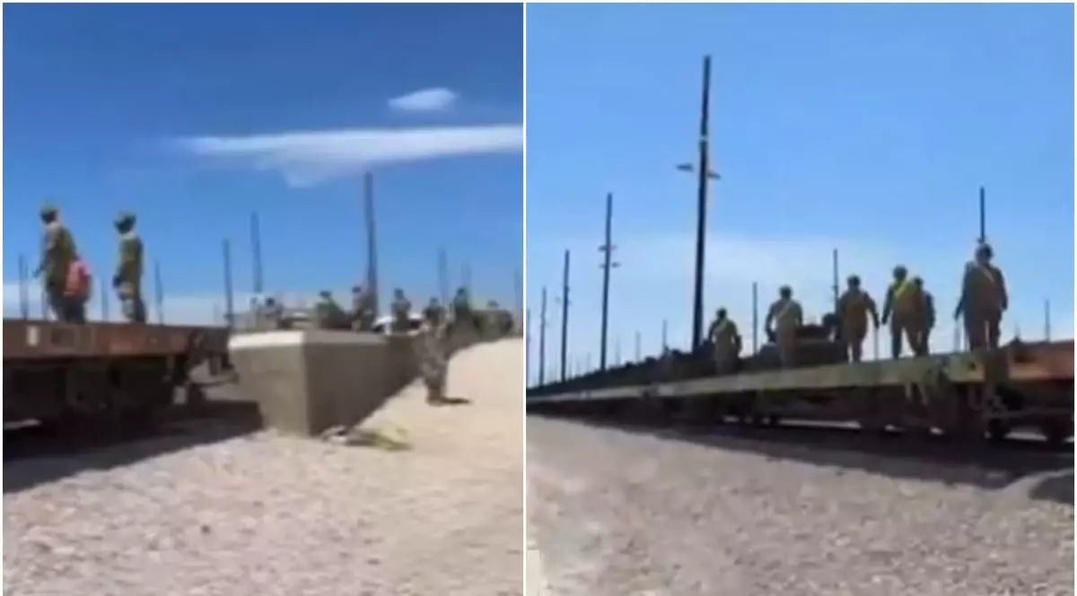 Mai mulți soldați îmbrăcați în uniformă defilează