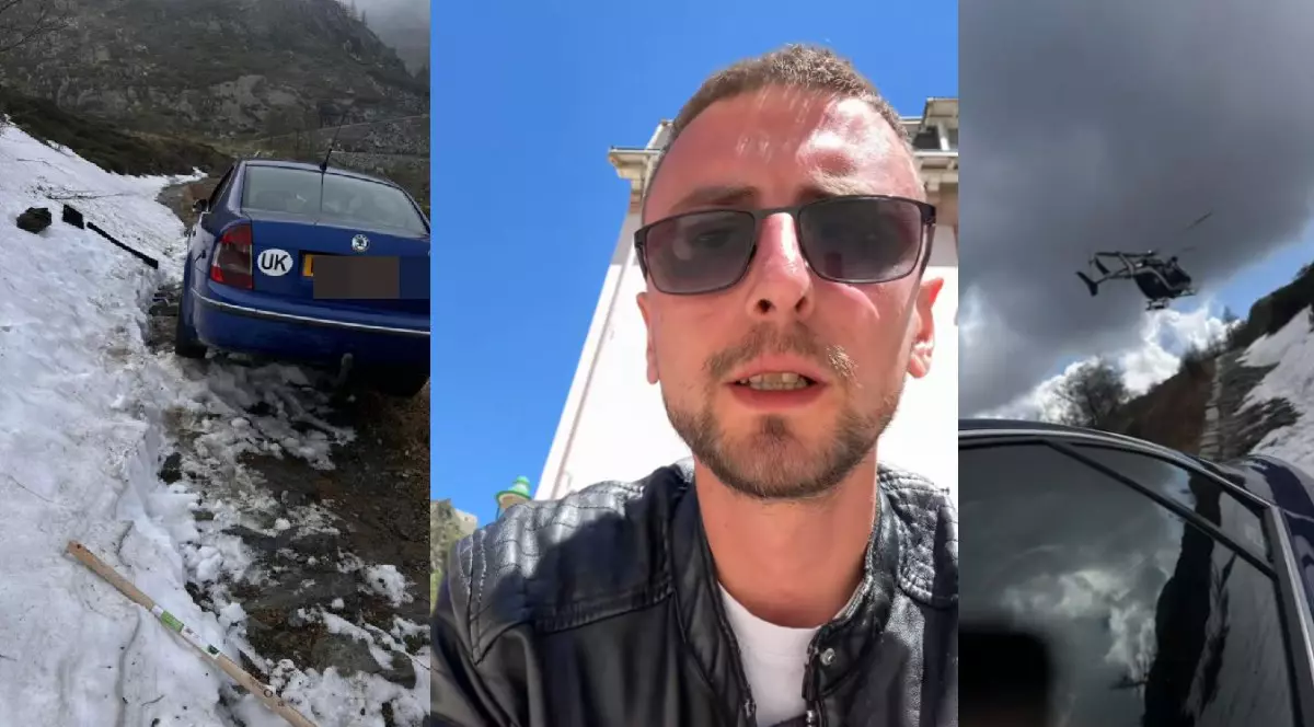 Un tânăr român a rămas blocat cu mașina în Alpi și a fost salvat cu elicopterul de jandarmi