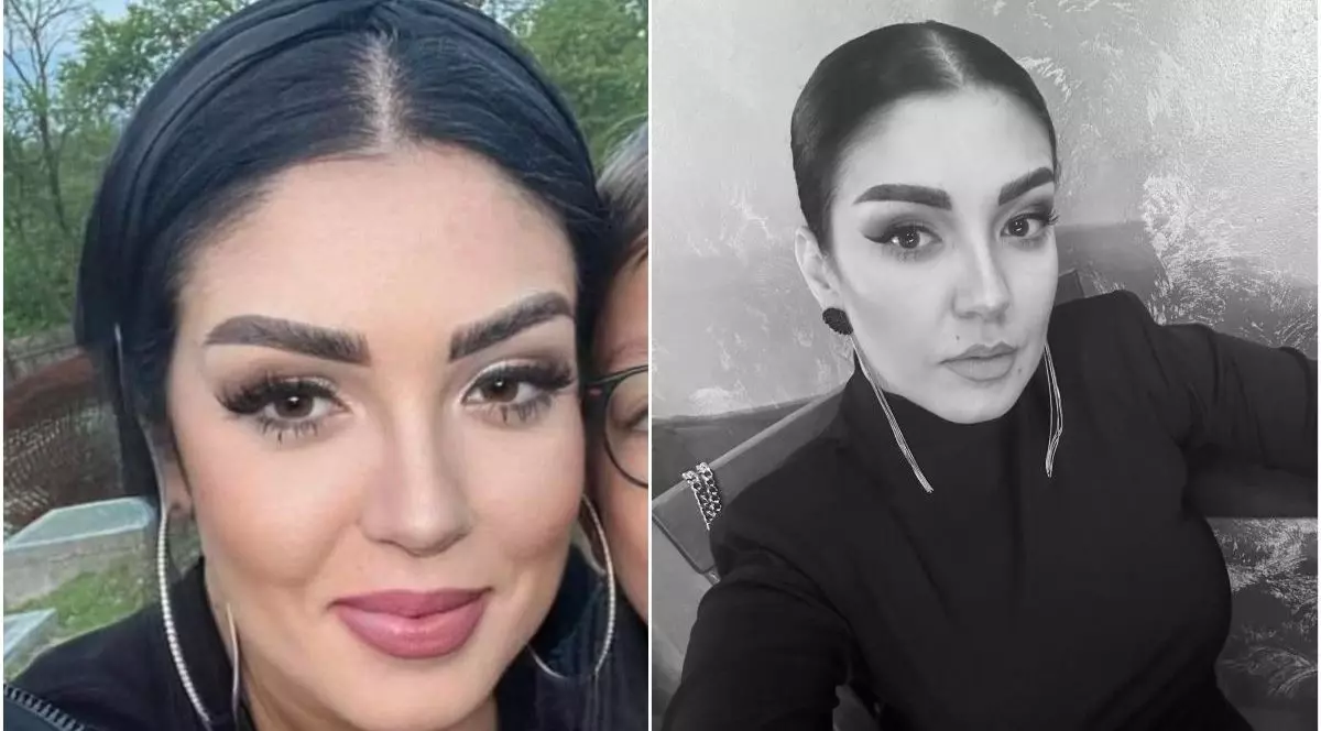 O româncă, profesoară de franceză, a fost omorâtă în Belgia. Prima este o fotografie color, cu ea zâmbind, a doua este o poză alb-negru, cu fața ei tristă