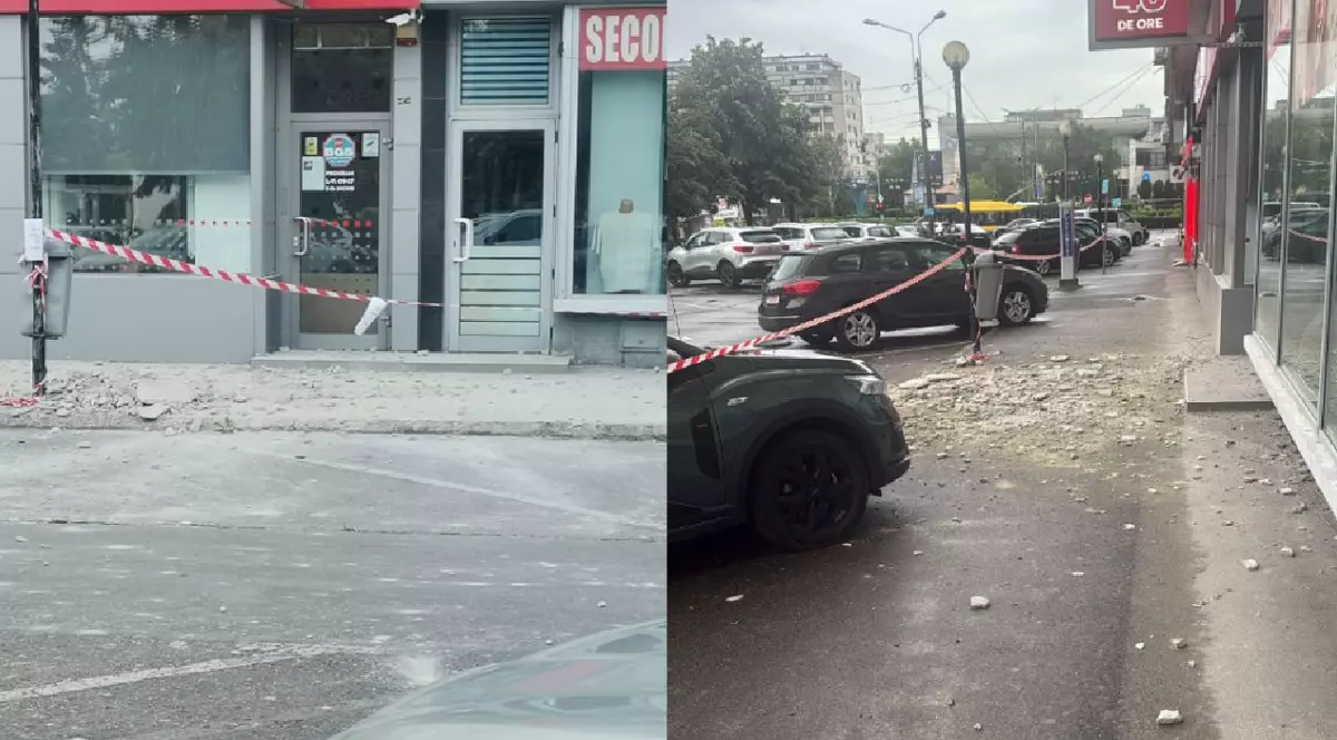 Cade tencuiala de pe blocul „7 Etaje” din Ploiești: „Pericol public”