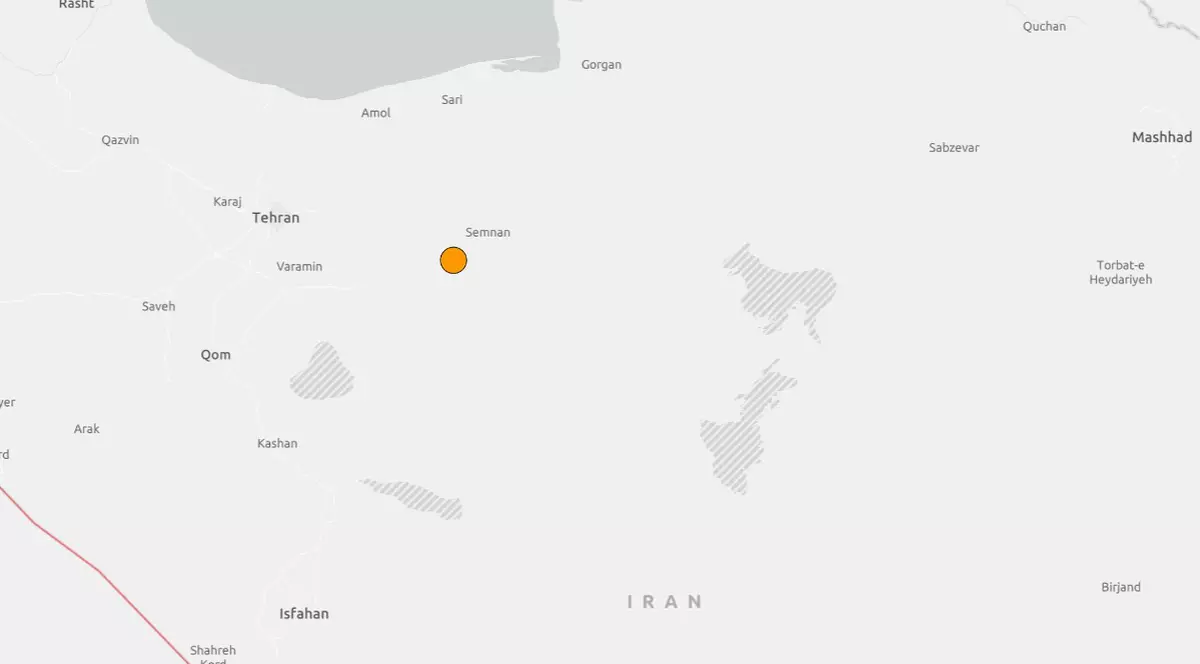 Epicentrul cutremurului produs vineri seara în Iran Captură USGS