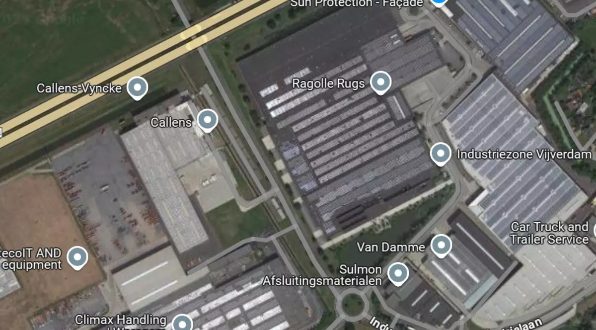 imagine din satelit deasupra zonei industriale din Flandra, Belgia