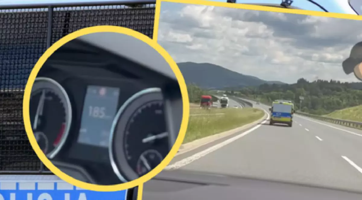 Mașina de poliție gonește cu peste 200 km/h pe un drum din Polonia: „Nebunie totală” | VIDEO