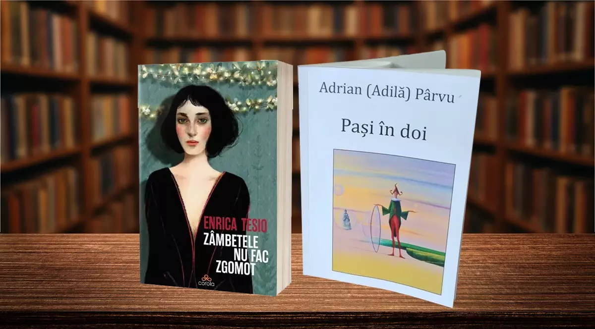 Colaj de două cărți aflate pe o masă