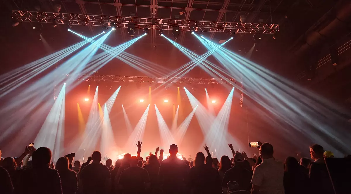 Multă lume care se distrează la un concert