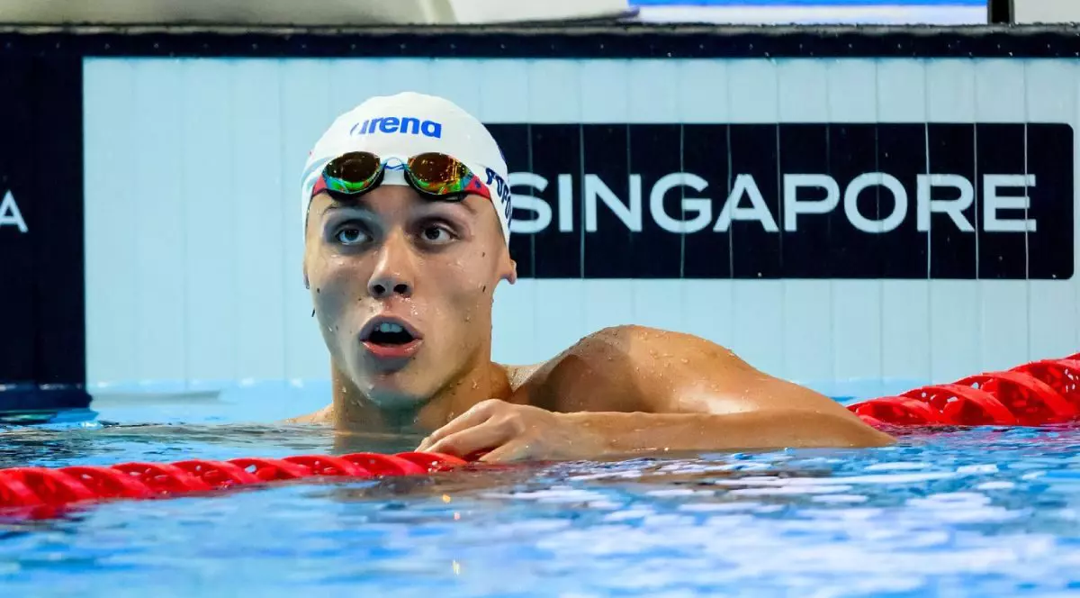 David Popovici, in bazin, Mondiale Singapore 28 iulie 2025