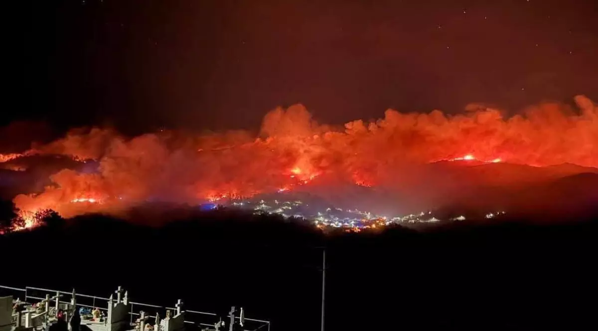 Incendiu forestier în apropiere de Ponti da Barca, Portugalia - 28 iulie 2025