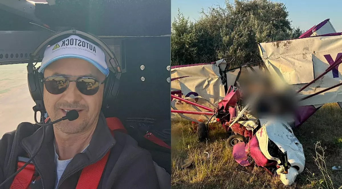Pilotul Mihail, mtatăl care a murit în accidentul aviatic din Tulcea în timp ce pilotează un avion de mici dimensiuni și aeronava prăbușită la Gura Portiței