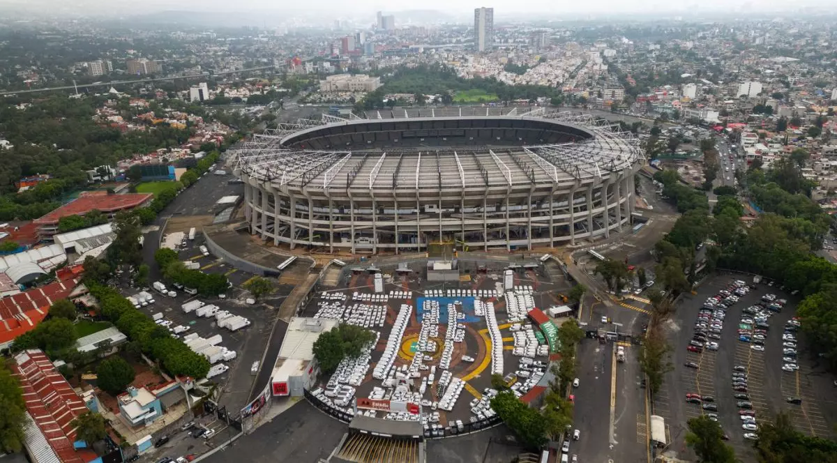 Imagine aeriană cu stadionul Azteca din Ciudad de Mexico, iuniea 2025
