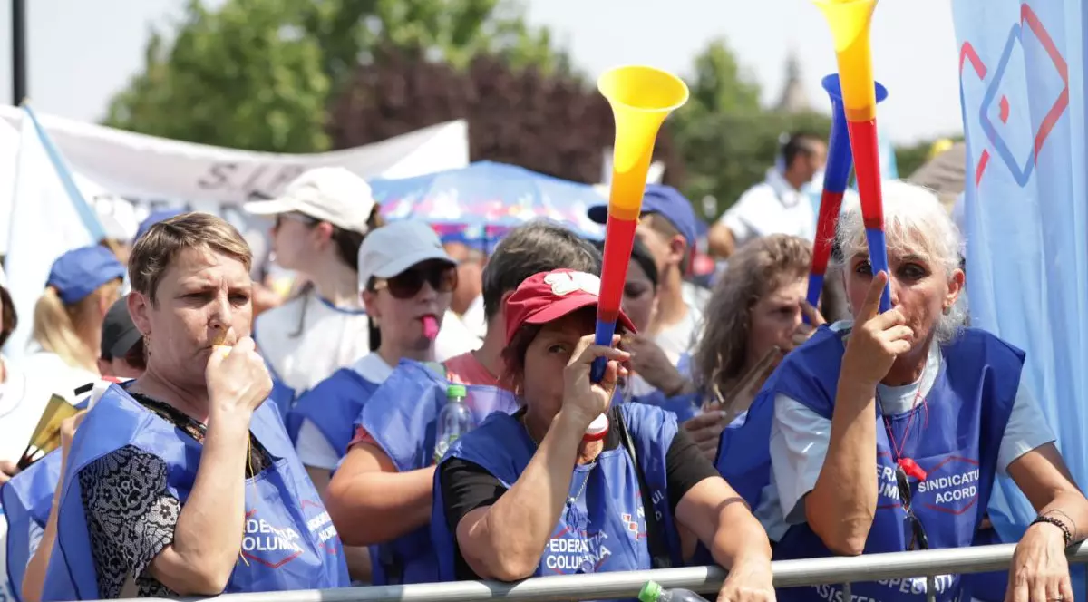 Sindicaliști din educație la protest