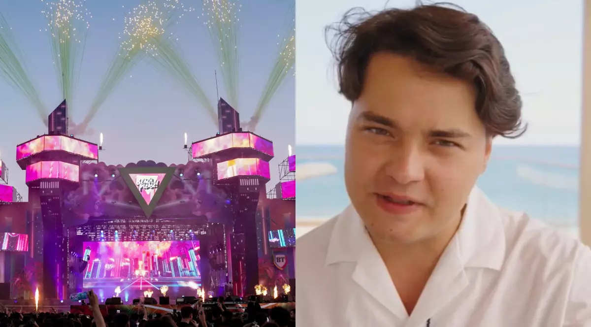 Colaj scena Beach, please 2025 și Selly, în timp ce vorbește despre festivalul pe care îl organizează la Costinești