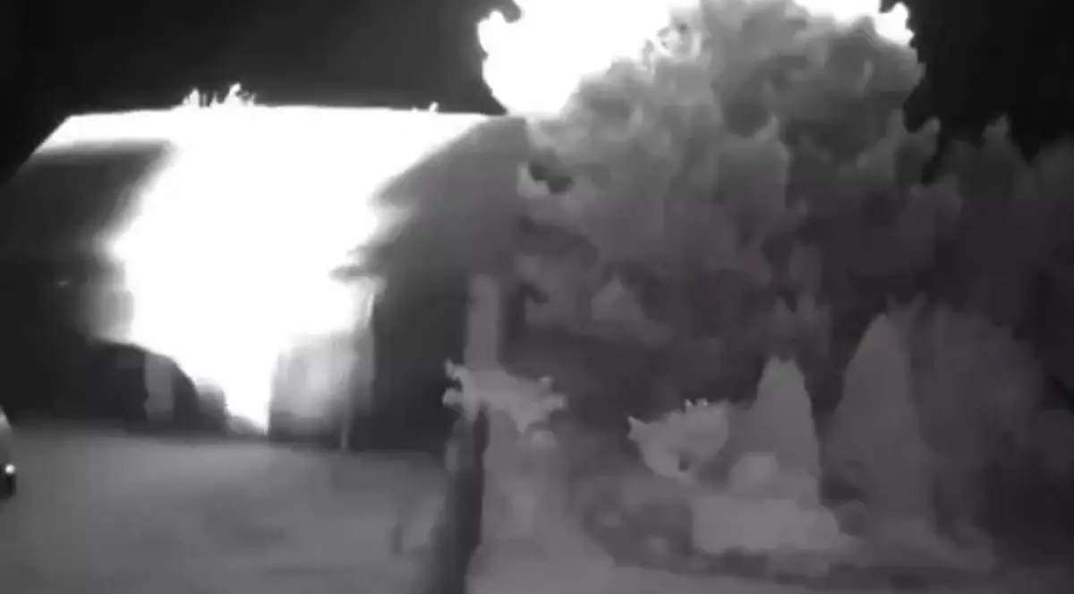 Imagine cu explozia produsă în estul Poloniei de obiectul neidentificat