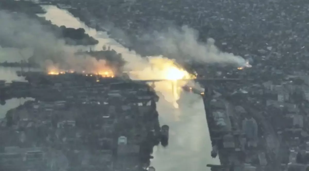 Pod din Herson bombardat de ruși duminică, 3 august 2025 Foto: Profimedia