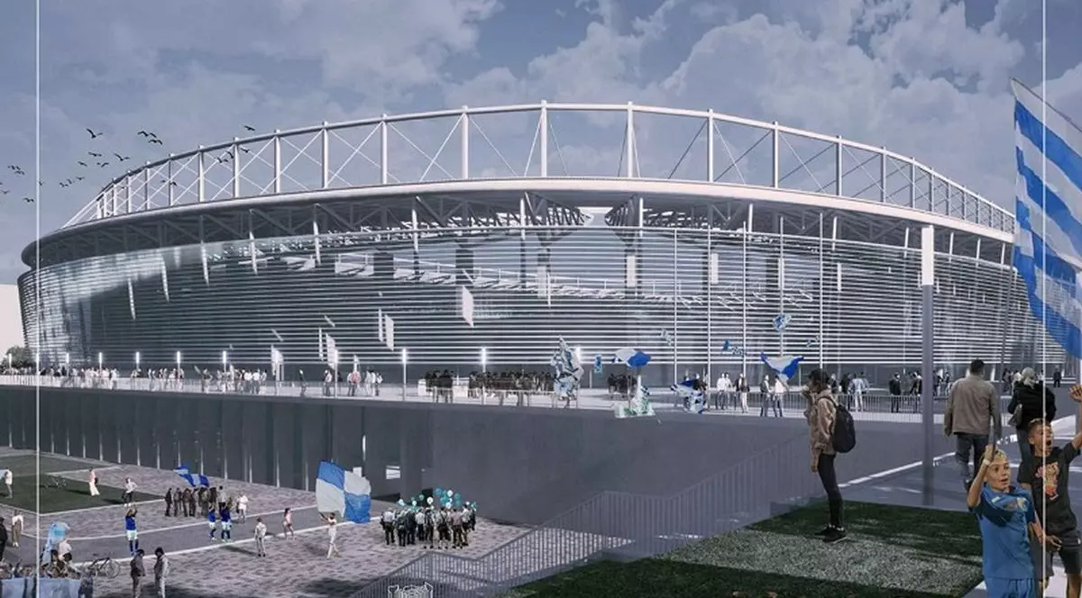 Imagine cu macheta noului stadion care se va construi la Constanța, iunie 2025