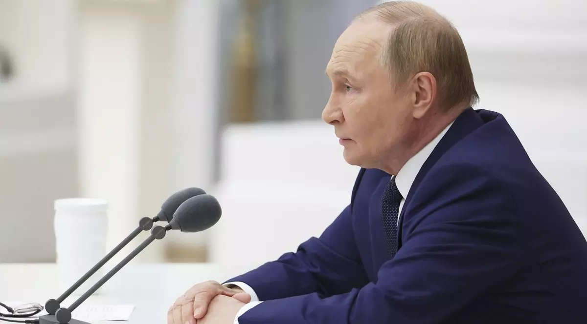 Vladimir Putin, la întâlnirea cu oficialii de rang înalt de la Moscova Foto: Profimedia