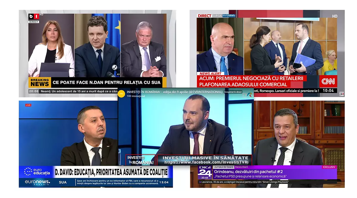 Membri ai guvernului în diverse apariții publice televizate. Foto: YouTube