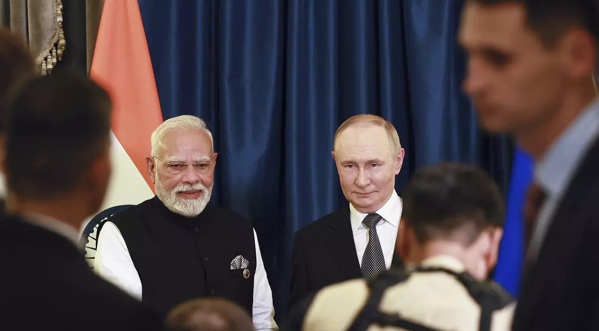 Narendra Modi și Vladimir Putin, în China. Foto Profimedia