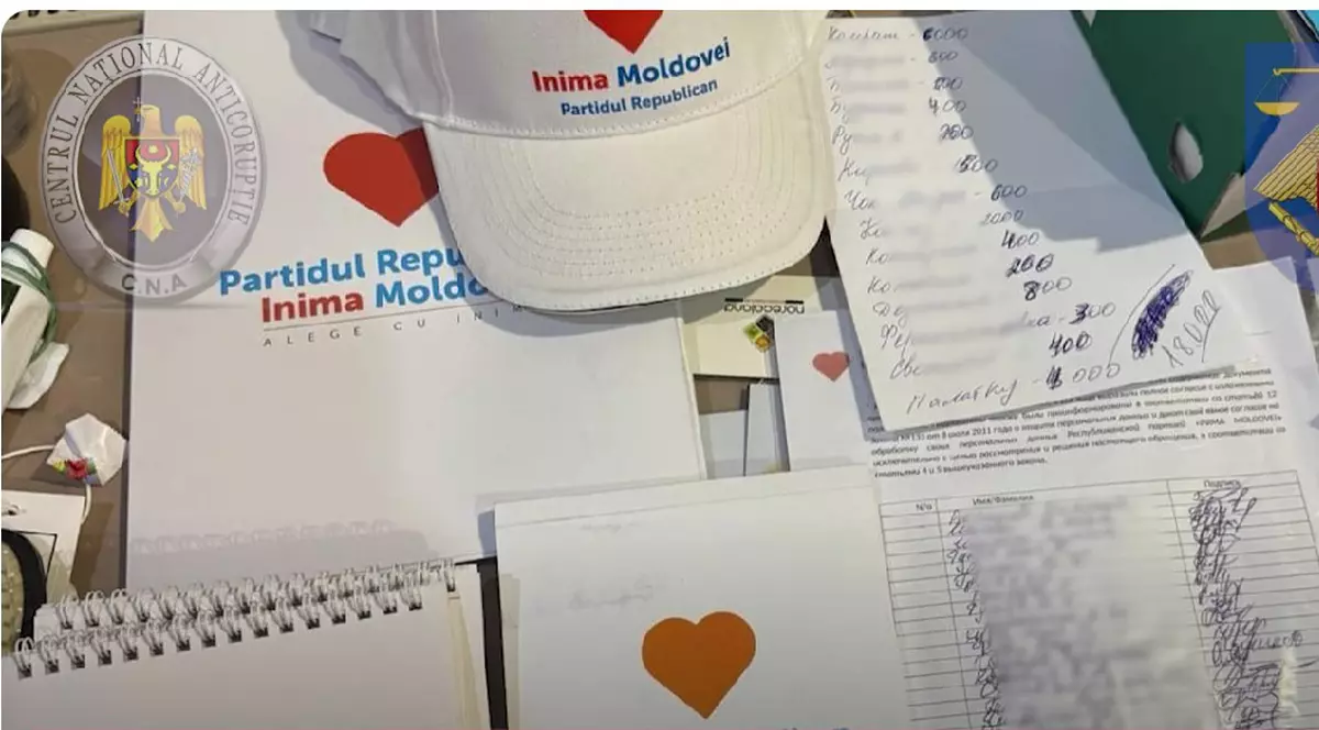 Partidul Inima Moldovei, în centrul perchezițiilor efectuate marți de Centrul Național Anticorupție de la Chișinău Captură video YouTube/ CNA