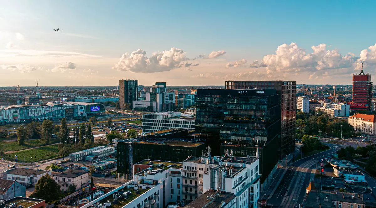 Clădiri de birouri în orașul polonez Poznan