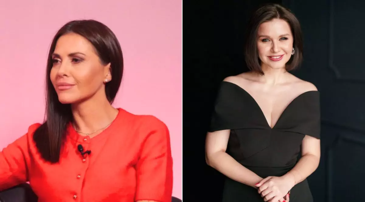 Colaj foto cu Irina Gologan, în stânga, îmbrăcată într-o rochie roșie pe fundal roz, și Raluca Hagiu, în dreapta, îmbrăcată într-o rochie neagră, pe fundal negru